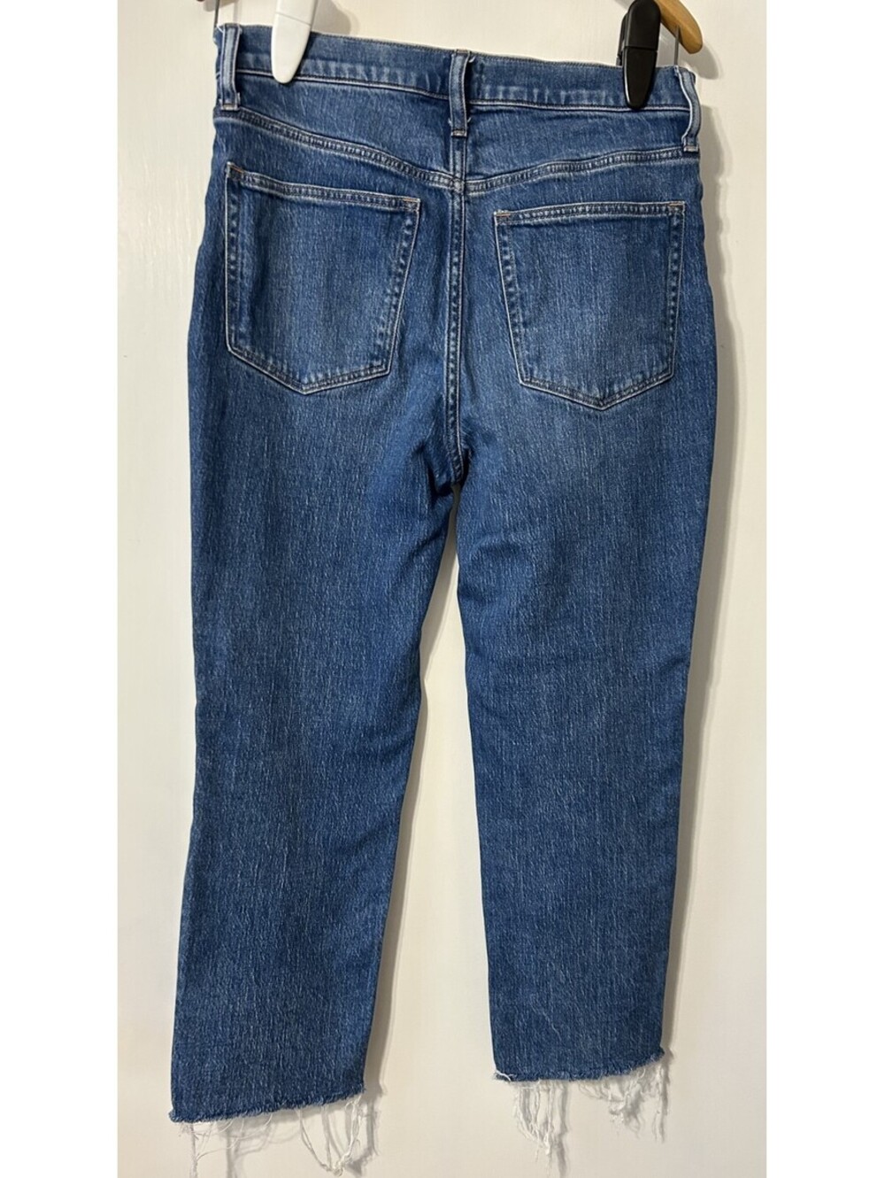 J Crew Essentials Straigh Leg Jeans Women's 30 - Raw Hem Medium Wash - Picture 2 of 8